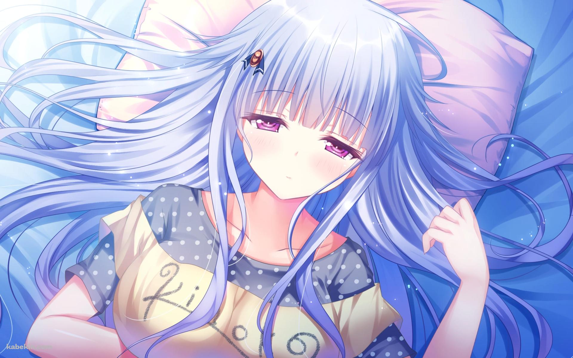 仰向けに寝ている桐生 千景 / シロガネ×スピリッツ!の壁紙(1920px x 1200px) 高画質 PC・デスクトップ用
