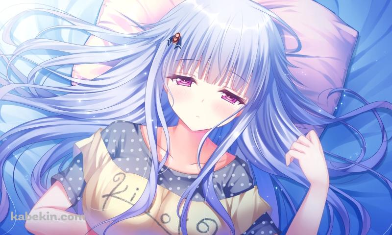仰向けに寝ている桐生 千景 / シロガネ×スピリッツ!の壁紙(800px x 480px) 高画質 PC・デスクトップ用