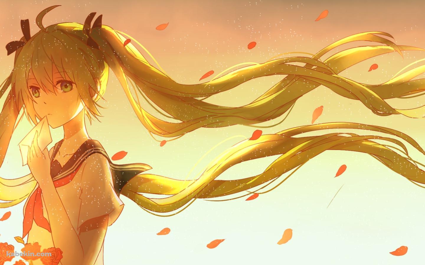 赤い薔薇とラブレターを持つ初音ミク / ボカロ / ボーカロイドの壁紙(1440px x 900px) 高画質 PC・デスクトップ用