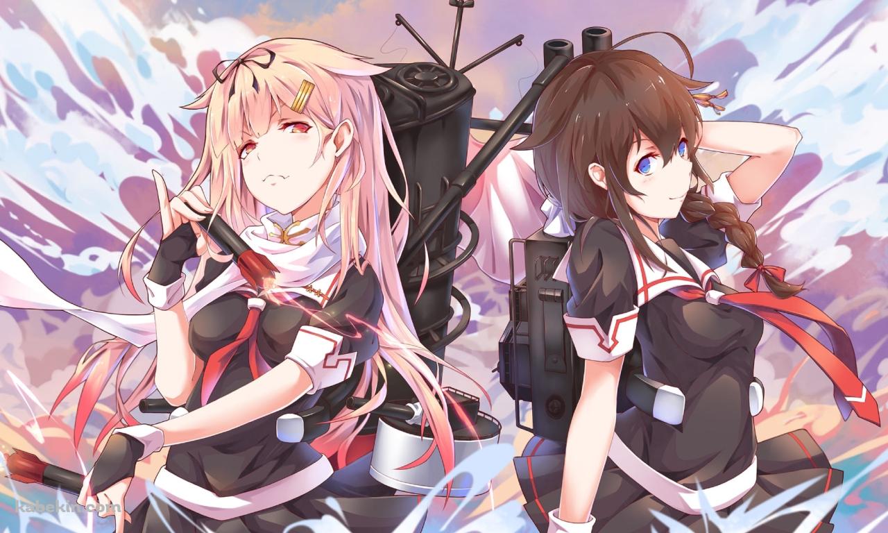 並び立つ時雨と夕立 / 艦隊これくしょんの壁紙(1280px x 768px) 高画質 PC・デスクトップ用