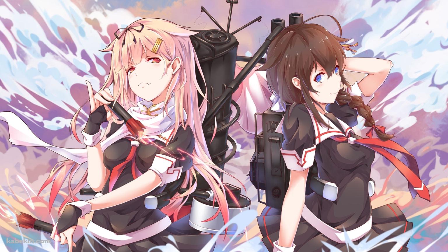 並び立つ時雨と夕立 / 艦隊これくしょんの壁紙(1536px x 864px) 高画質 PC・デスクトップ用