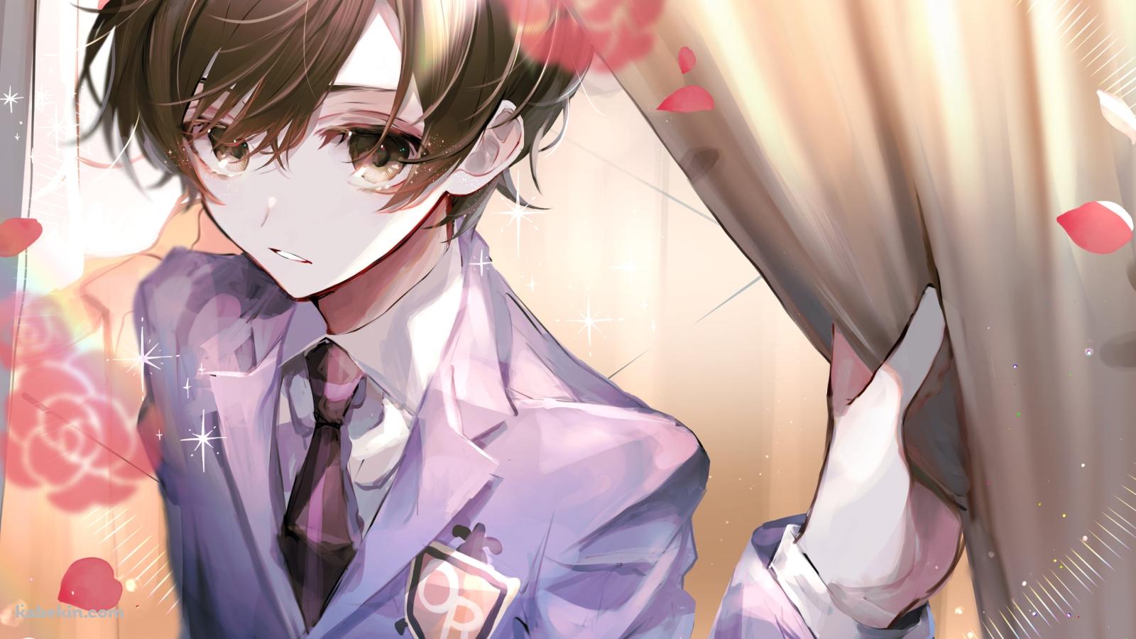 カーテンをめくる藤岡ハルヒ / 桜蘭高校ホスト部の壁紙(1600px x 900px) 高画質 PC・デスクトップ用