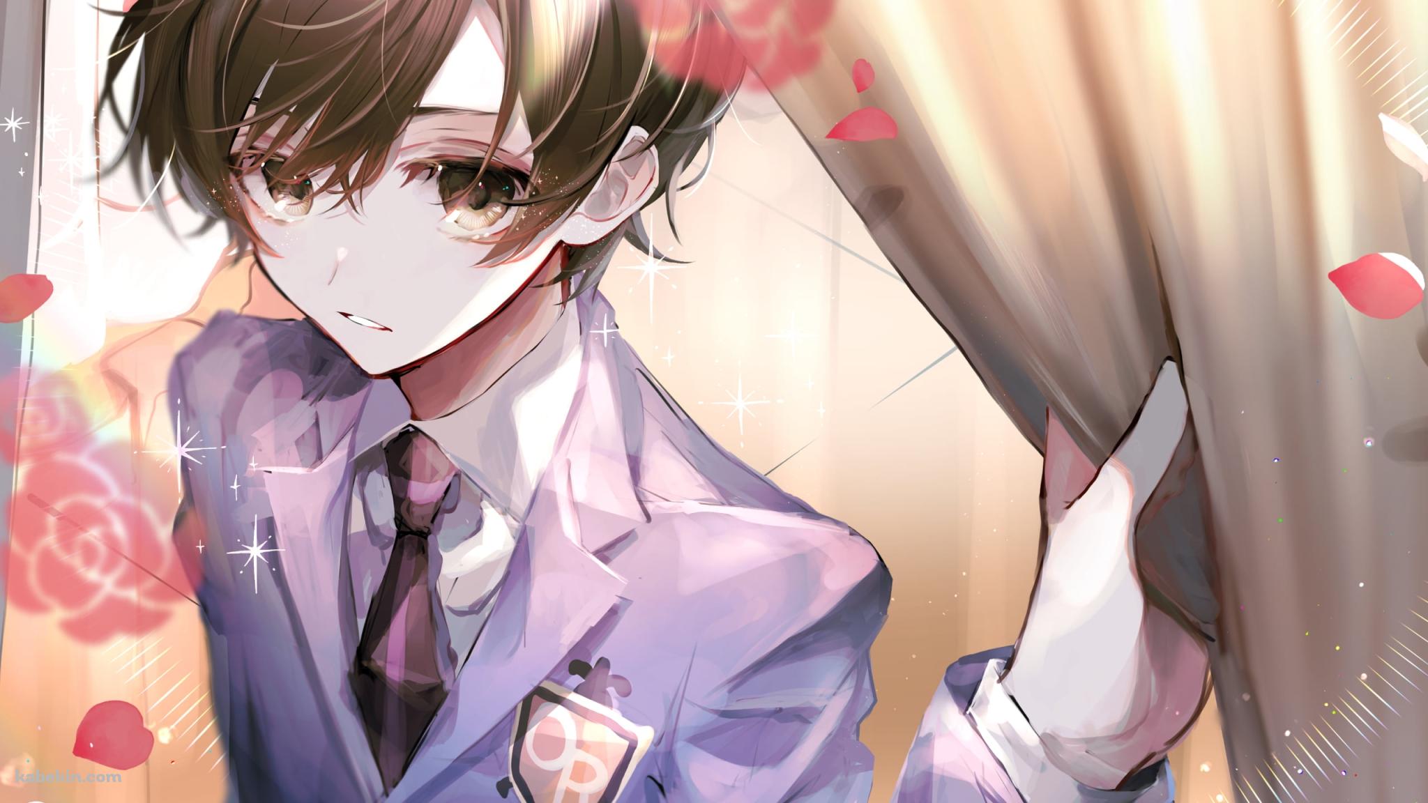 カーテンをめくる藤岡ハルヒ / 桜蘭高校ホスト部の壁紙(2048px x 1152px) 高画質 PC・デスクトップ用