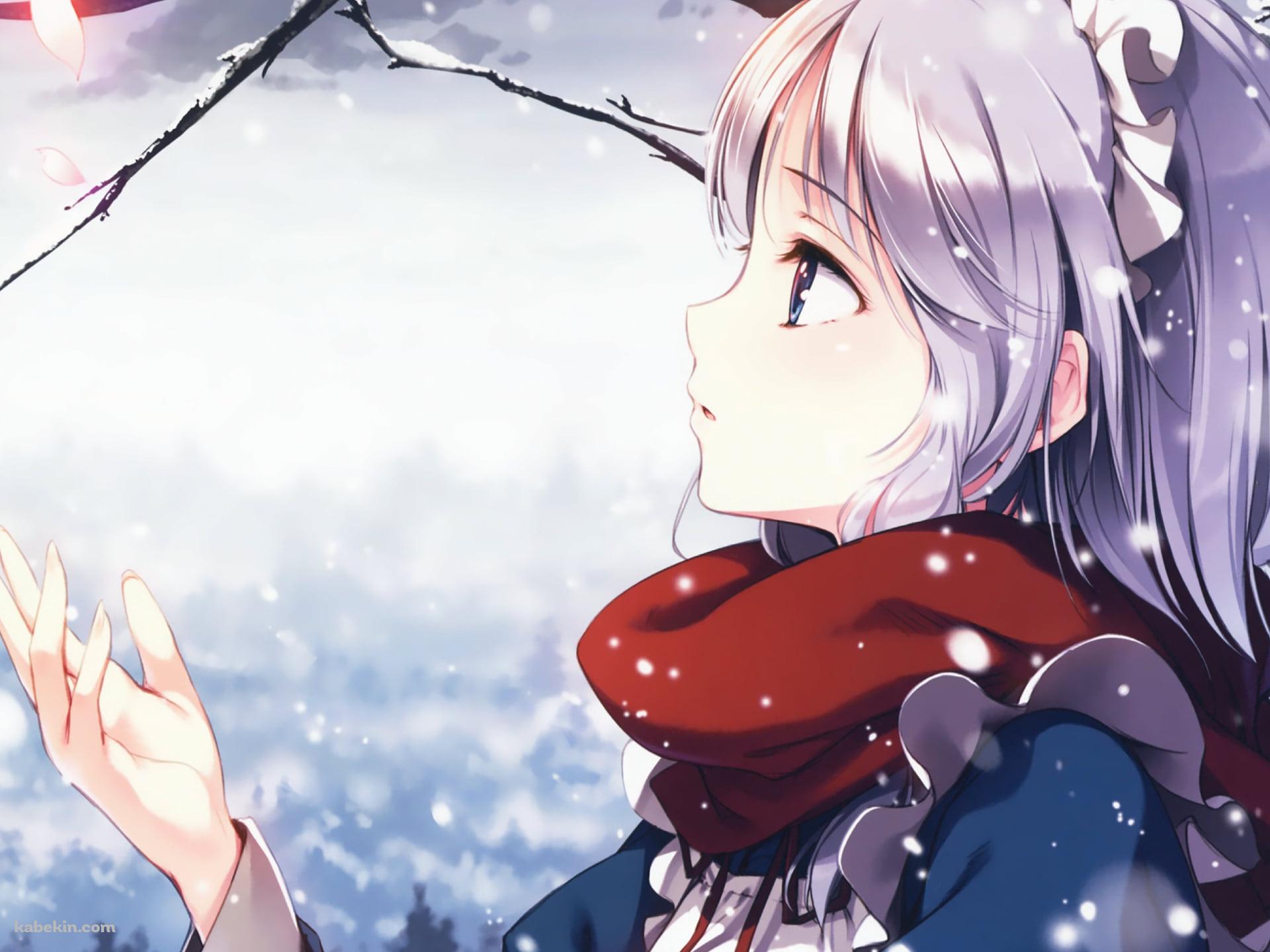空から降る花びらに手をかざす十六夜咲夜 / 東方の壁紙(1920px x 1440px) 高画質 PC・デスクトップ用
