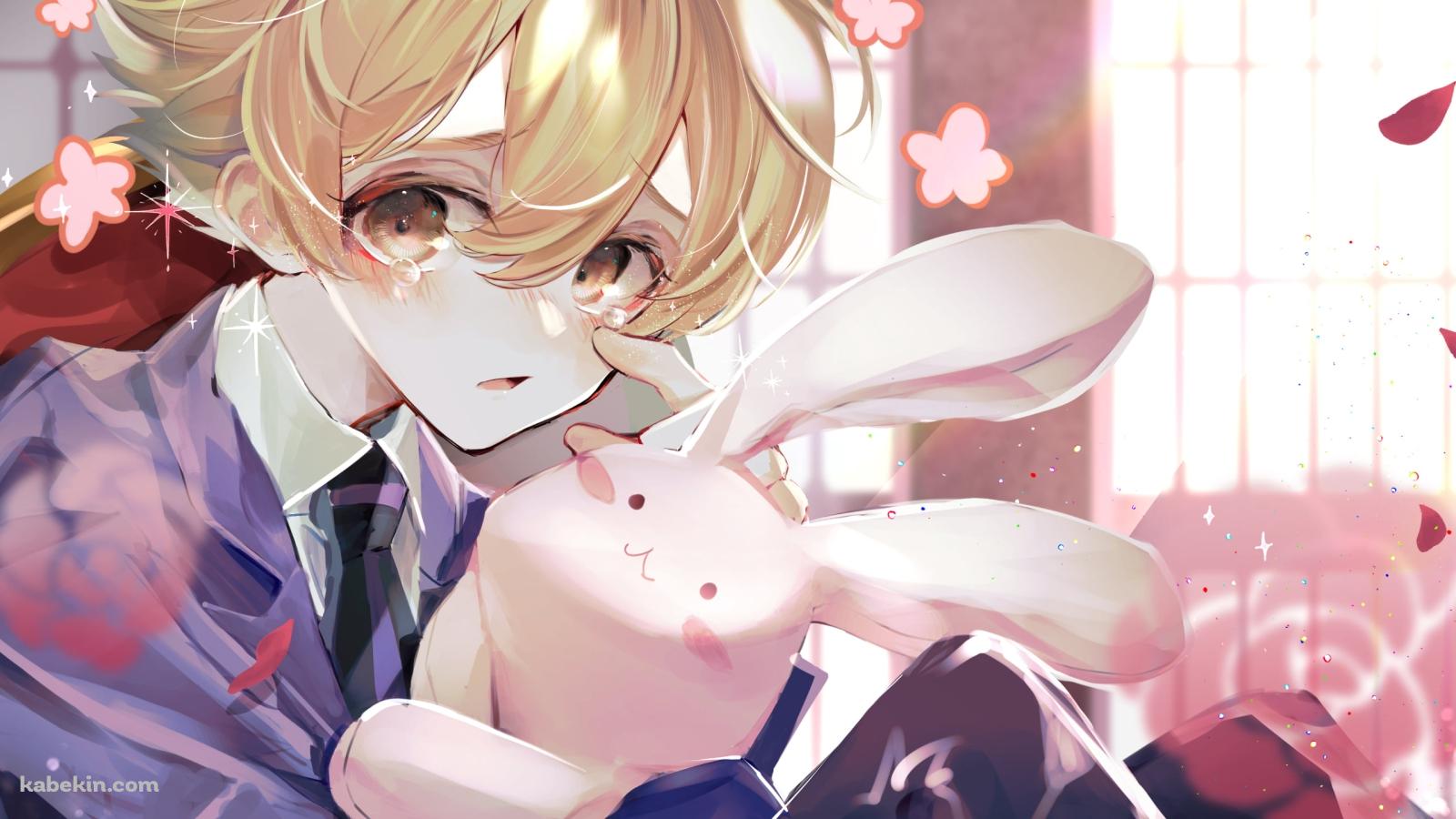 ぬいぐるみを抱いて泣いている埴之塚光邦(はにのづかみつくに) / 桜蘭高校ホスト部の壁紙(1600px x 900px) 高画質 PC・デスクトップ用