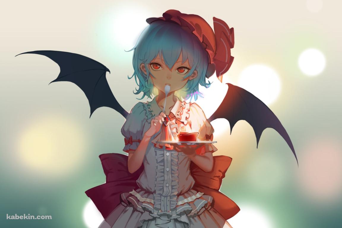 赤いスイーツを持つレミリア・スカーレット / 東方の壁紙(1152px x 768px) 高画質 PC・デスクトップ用