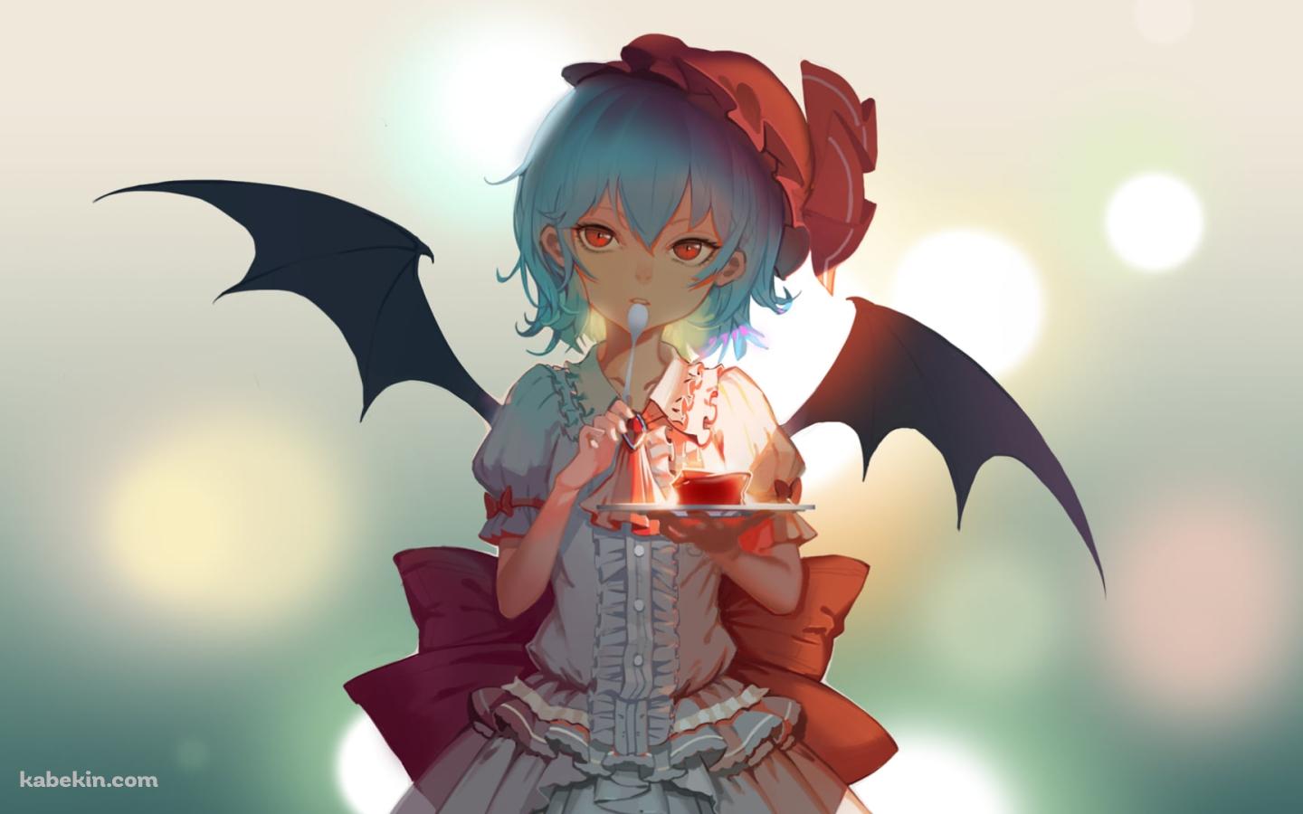 赤いスイーツを持つレミリア・スカーレット / 東方の壁紙(1440px x 900px) 高画質 PC・デスクトップ用