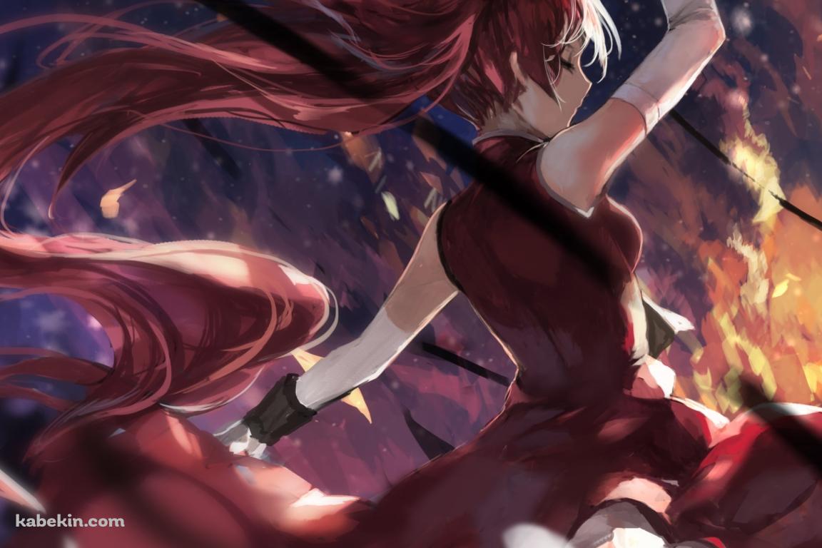 夕暮れ時、舞う佐倉杏子 / 魔法少女まどか☆マギカの壁紙(1152px x 768px) 高画質 PC・デスクトップ用