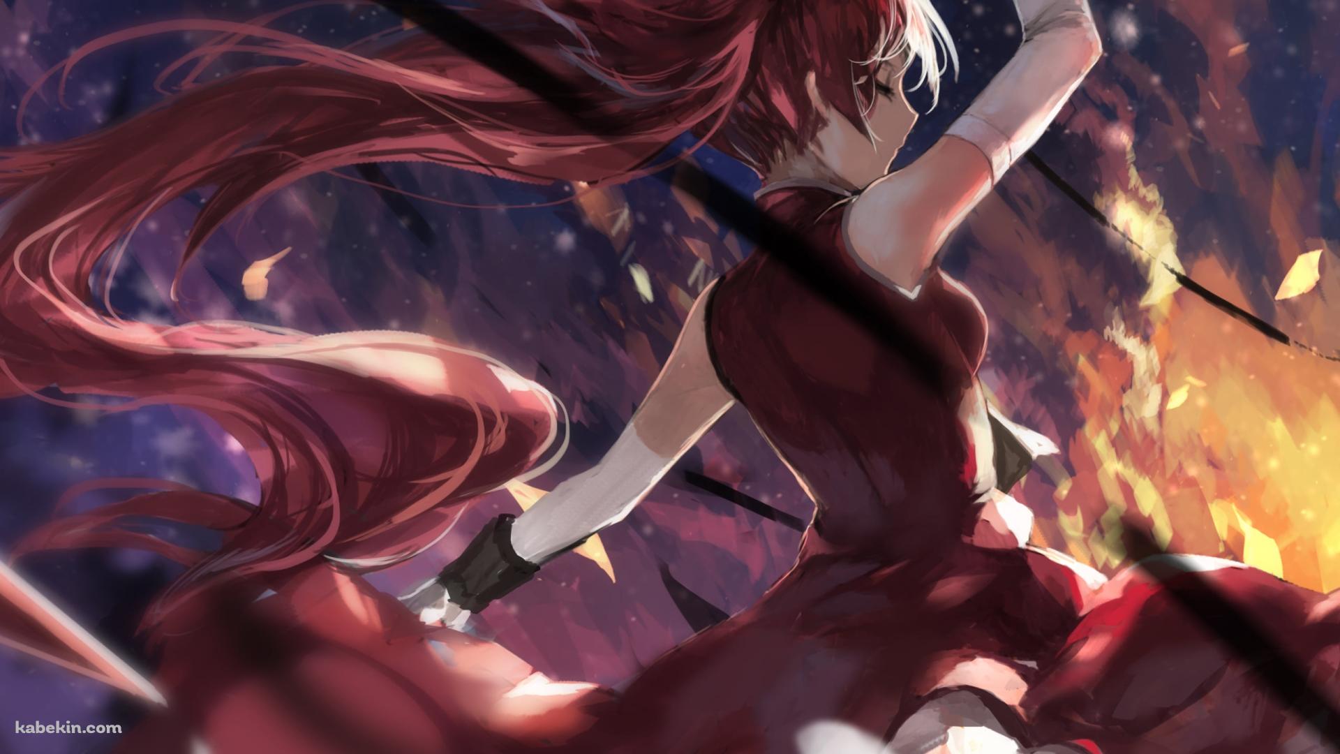 夕暮れ時、舞う佐倉杏子 / 魔法少女まどか☆マギカの壁紙(1920px x 1080px) 高画質 PC・デスクトップ用