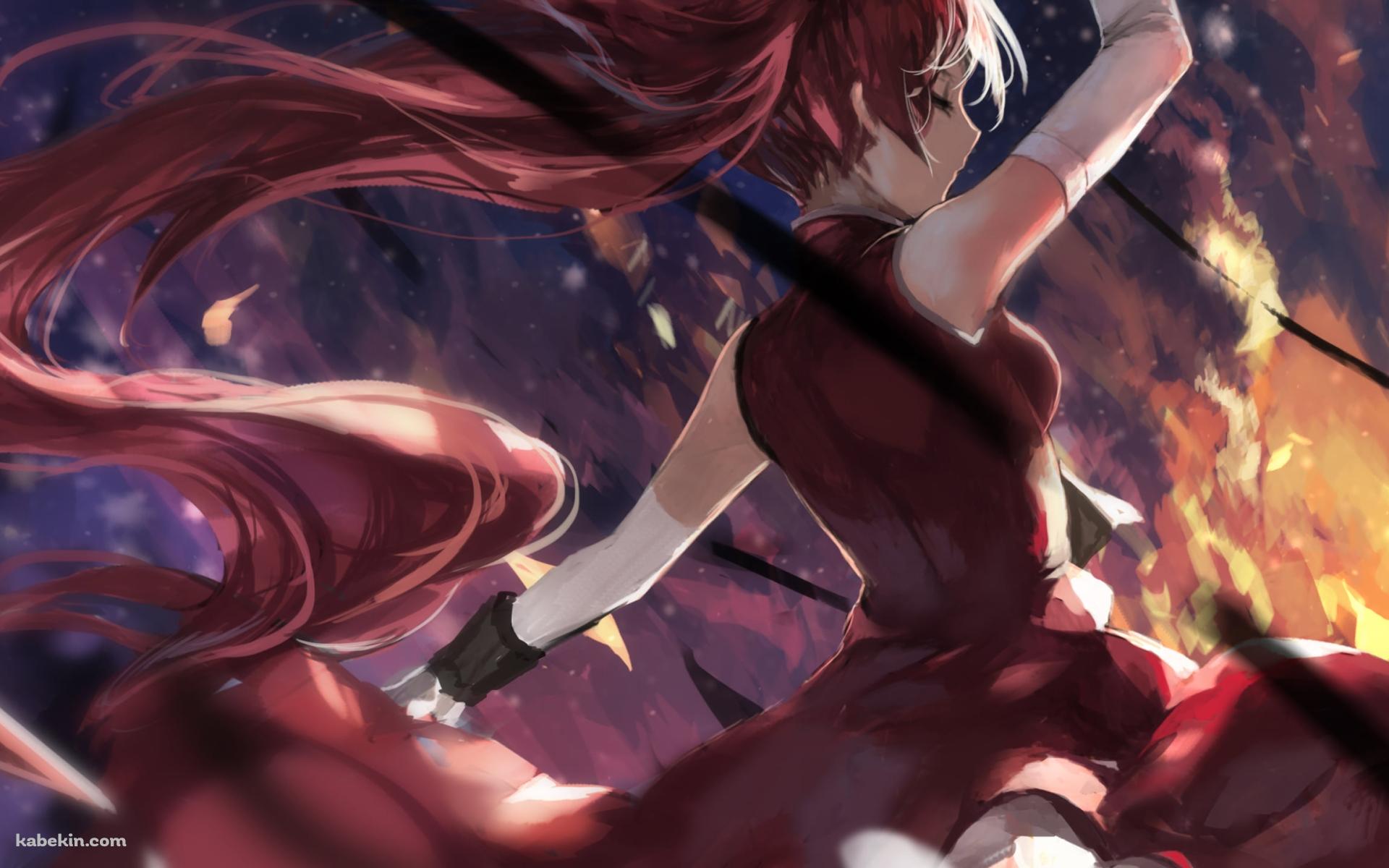夕暮れ時、舞う佐倉杏子 / 魔法少女まどか☆マギカの壁紙(1920px x 1200px) 高画質 PC・デスクトップ用