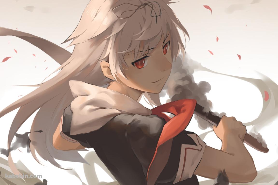 武器を持つ夕立 / 艦隊これくしょんの壁紙(1152px x 768px) 高画質 PC・デスクトップ用