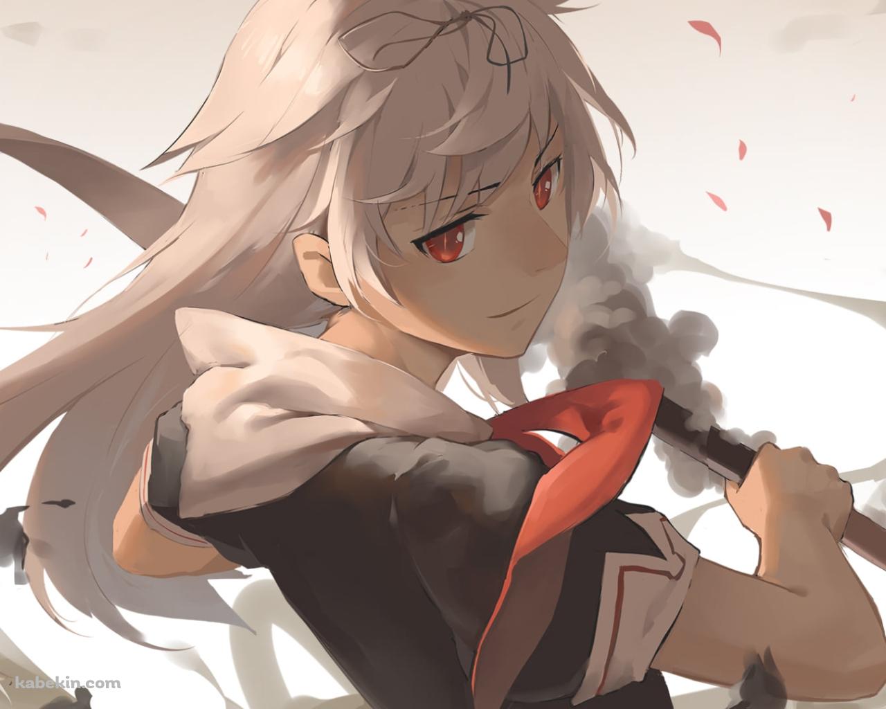 武器を持つ夕立 / 艦隊これくしょんの壁紙(1280px x 1024px) 高画質 PC・デスクトップ用