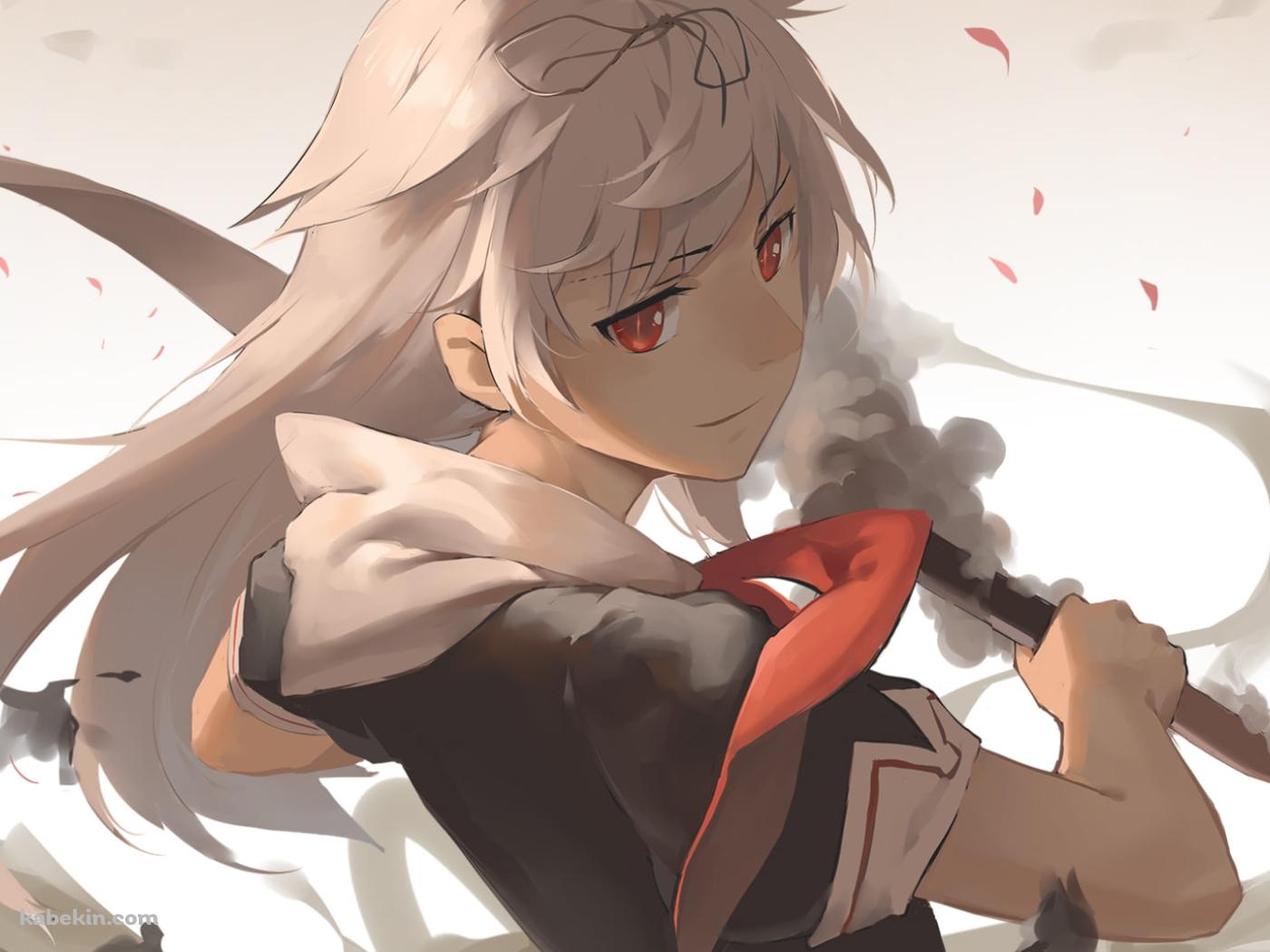 武器を持つ夕立 / 艦隊これくしょんの壁紙(1400px x 1050px) 高画質 PC・デスクトップ用