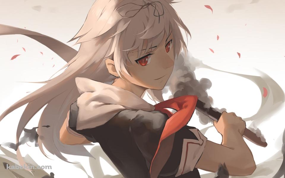 武器を持つ夕立 / 艦隊これくしょんの壁紙(960px x 600px) 高画質 PC・デスクトップ用