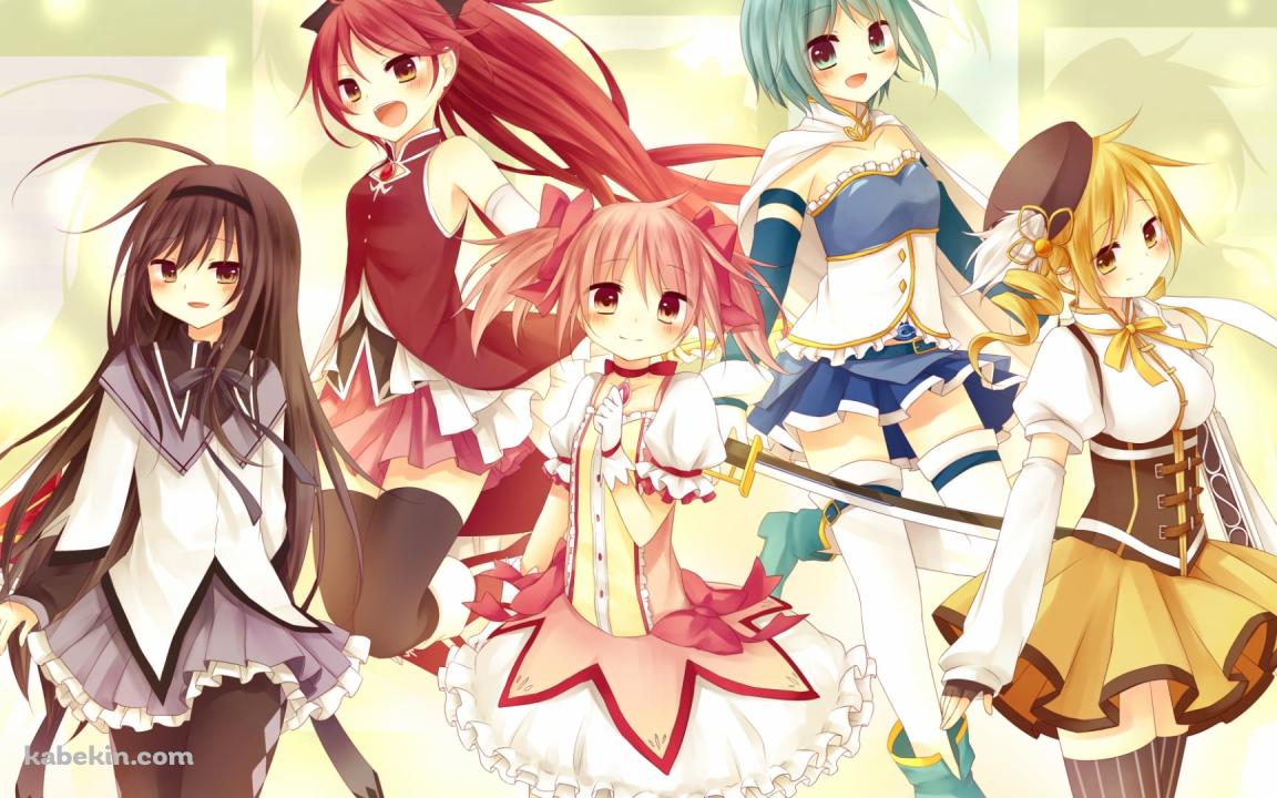 暁美ほむら / 鹿目まどか / 佐倉杏子 / 美樹さやか / ファンアート / 魔法少女まどか☆マギカの壁紙(1152px x 720px) 高画質 PC・デスクトップ用