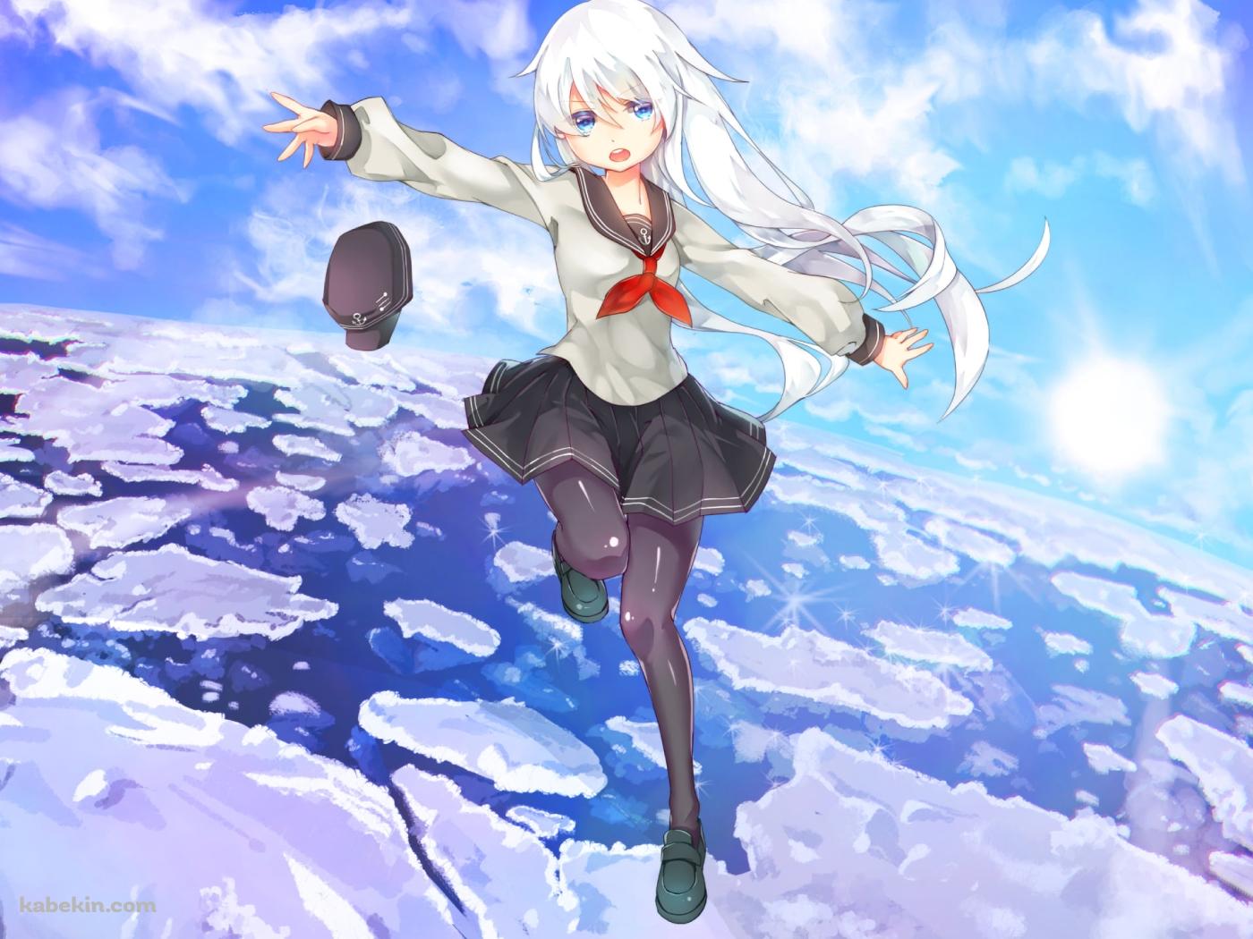 氷河の上を渡る響 / 艦隊これくしょんの壁紙(1400px x 1050px) 高画質 PC・デスクトップ用