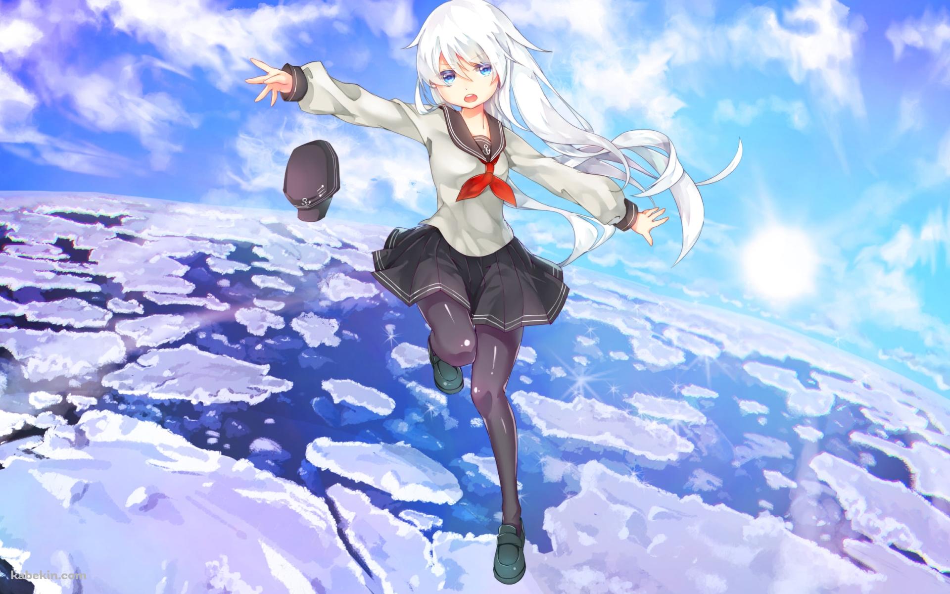 氷河の上を渡る響 / 艦隊これくしょんの壁紙(1920px x 1200px) 高画質 PC・デスクトップ用