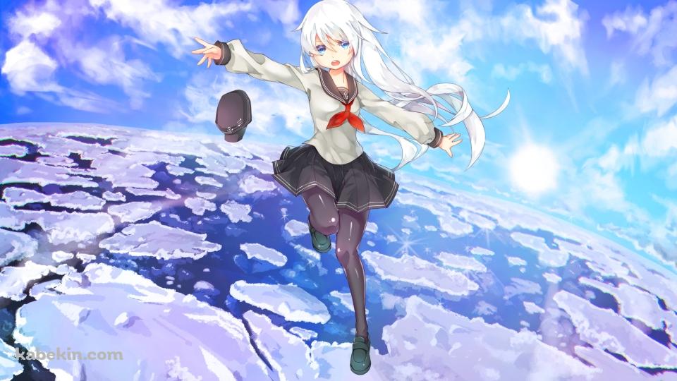 氷河の上を渡る響 / 艦隊これくしょんの壁紙(960px x 540px) 高画質 PC・デスクトップ用