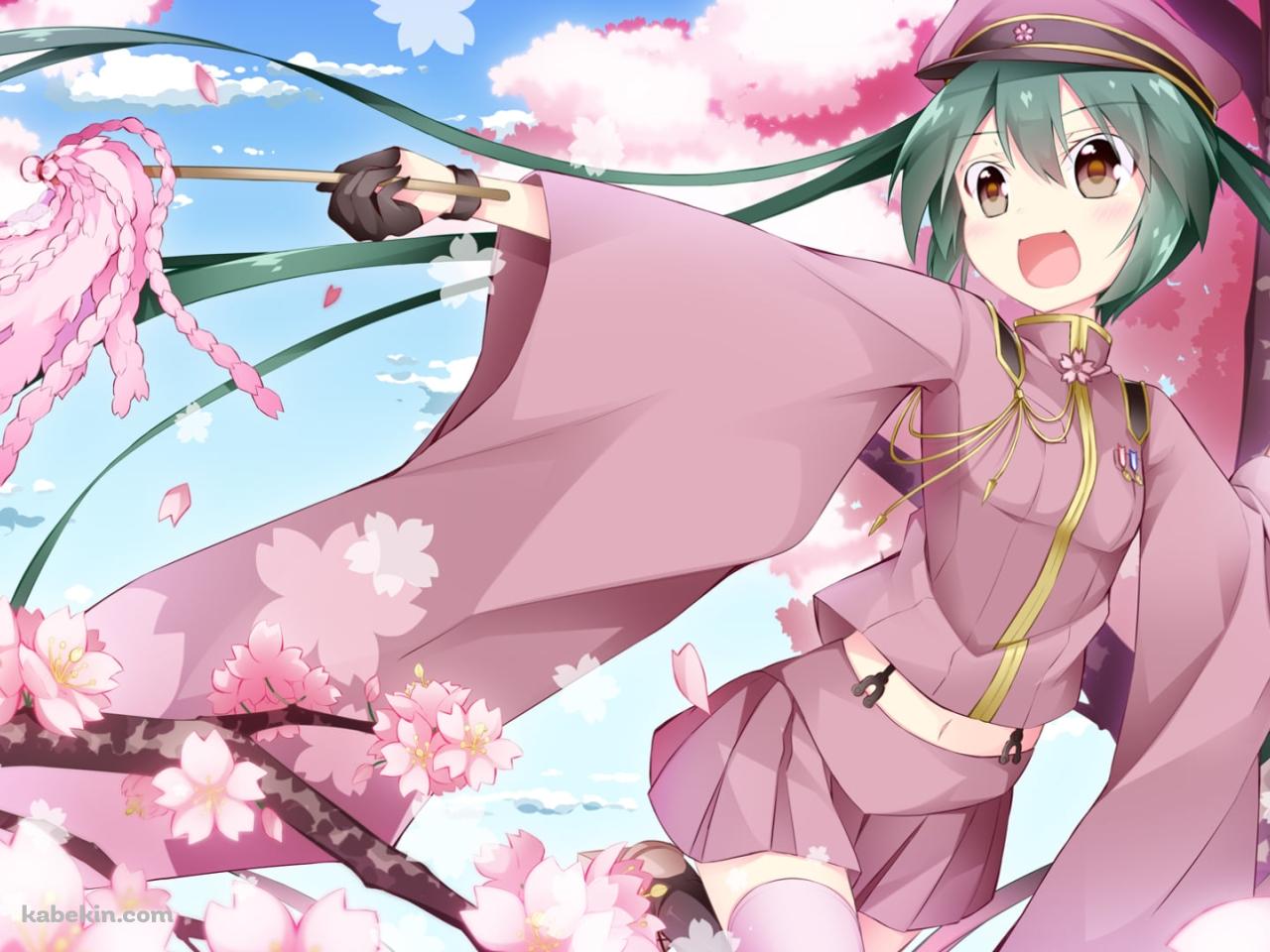 ピンクの桜と初音ミク / 千本桜 / ボカロ / ボーカロイドの壁紙(1280px x 960px) 高画質 PC・デスクトップ用