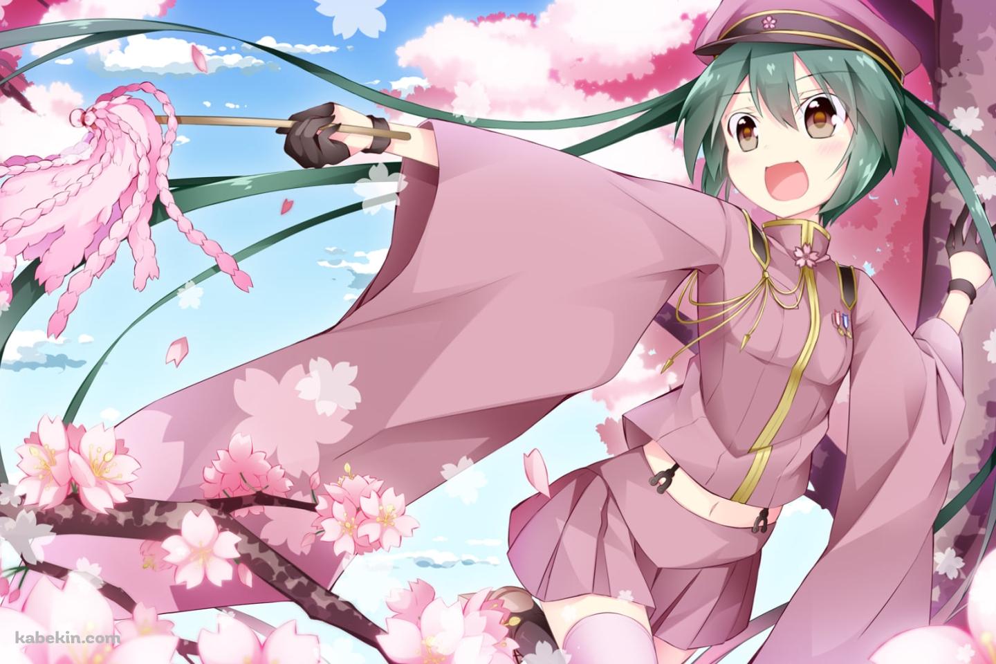 ピンクの桜と初音ミク / 千本桜 / ボカロ / ボーカロイドの壁紙(1440px x 960px) 高画質 PC・デスクトップ用
