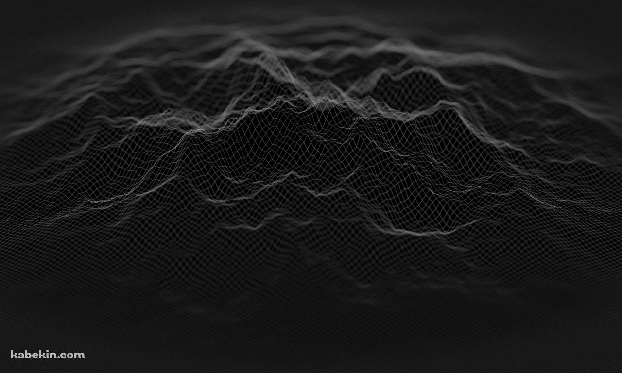 かっこいい隆起する山の黒いポリゴン / Cool rising mountain black polygonの壁紙(1280px x 768px) 高画質 PC・デスクトップ用