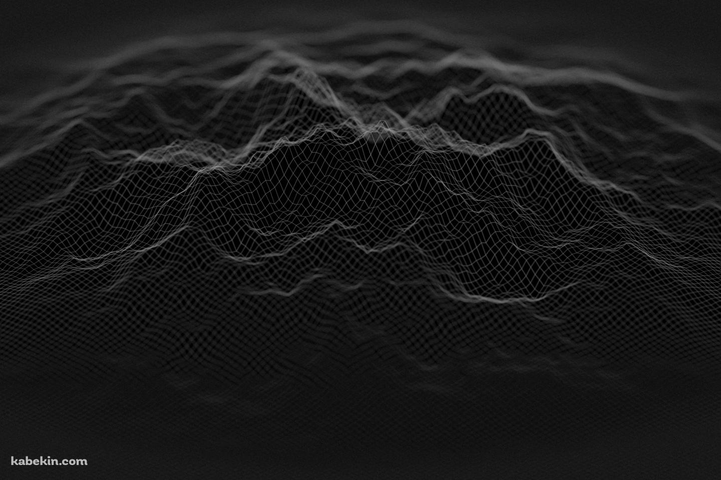 かっこいい隆起する山の黒いポリゴン / Cool rising mountain black polygonの壁紙(1440px x 960px) 高画質 PC・デスクトップ用