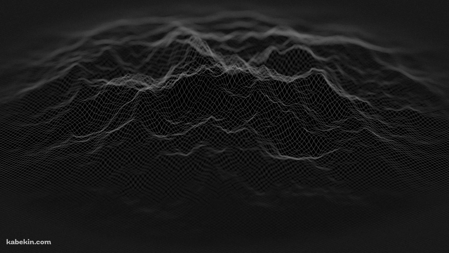 かっこいい隆起する山の黒いポリゴン / Cool rising mountain black polygonの壁紙(1536px x 864px) 高画質 PC・デスクトップ用