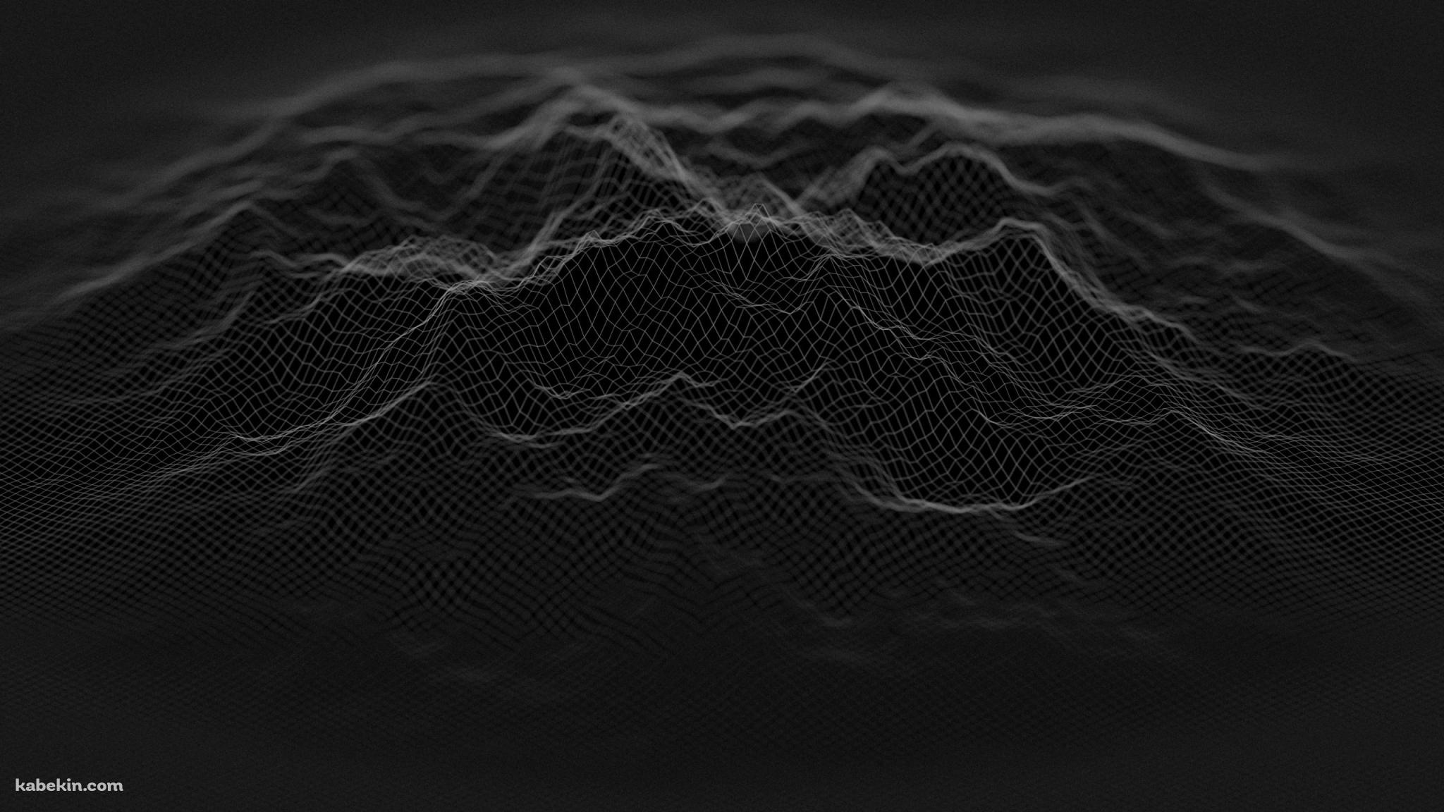 かっこいい隆起する山の黒いポリゴン / Cool rising mountain black polygonの壁紙(2048px x 1152px) 高画質 PC・デスクトップ用