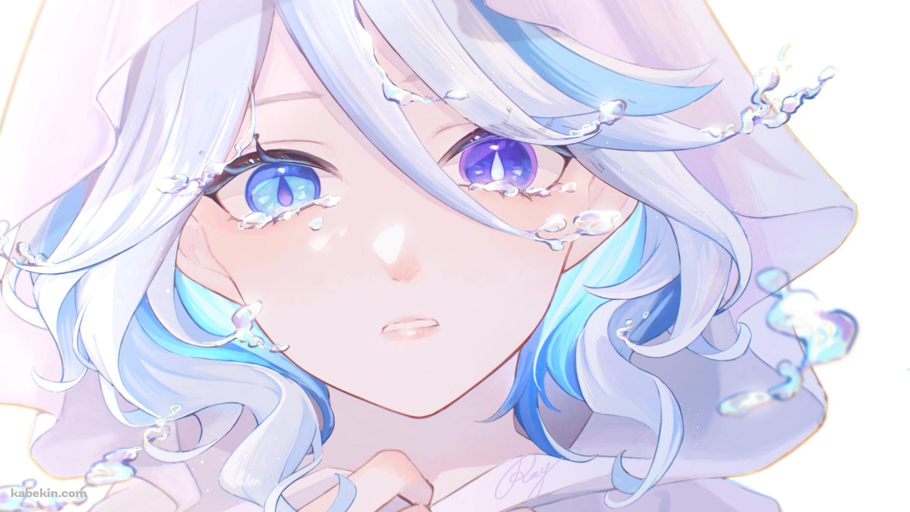 白いフードを被った綺麗なフリーナ / 原神の壁紙(1829px x 1029px) 高画質 PC・デスクトップ用