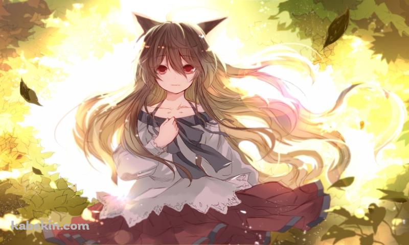 緑の葉っぱと今泉影狼 (いまいずみかげろう) / 東方の壁紙(800px x 480px) 高画質 PC・デスクトップ用