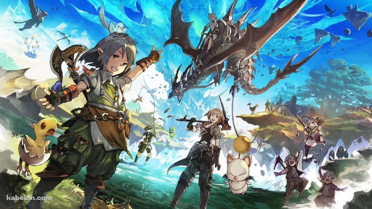 ポップで可愛いFF16 / モーグリ / チョコボ / 飛龍の壁紙(1242px x 698px) 高画質 PC・デスクトップ用
