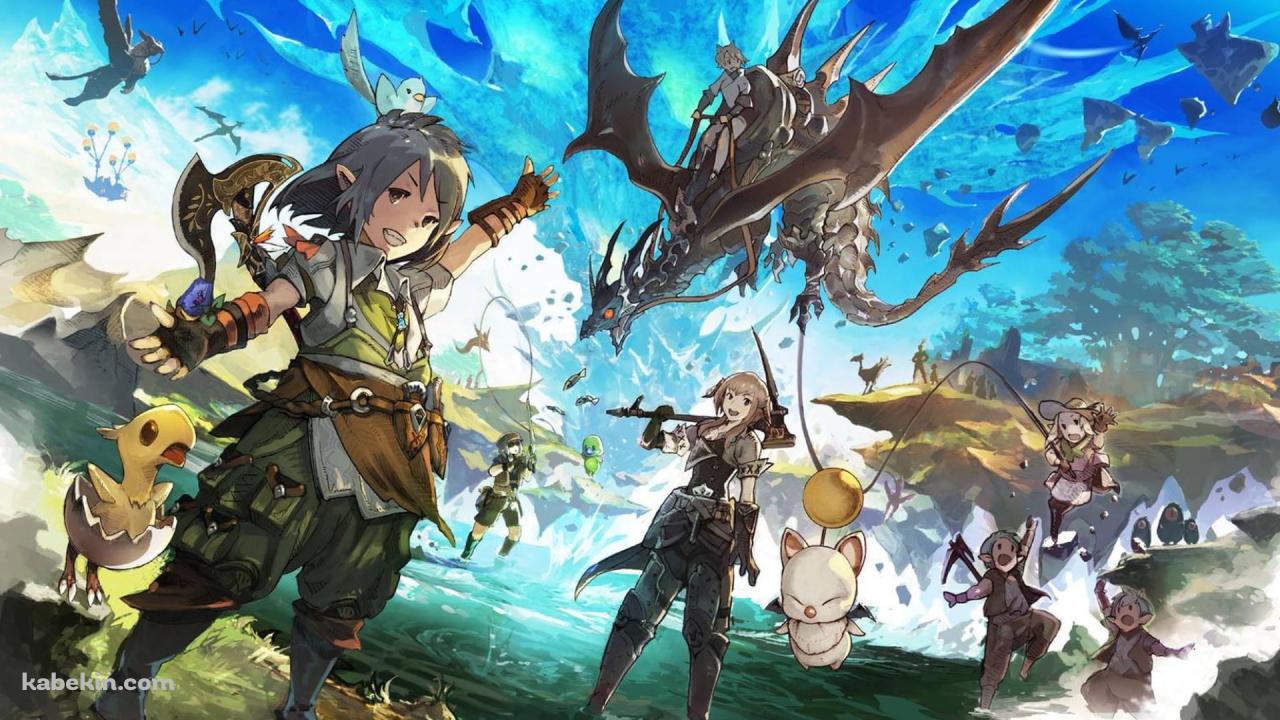 ポップで可愛いFF16 / モーグリ / チョコボ / 飛龍の壁紙(1280px x 720px) 高画質 PC・デスクトップ用