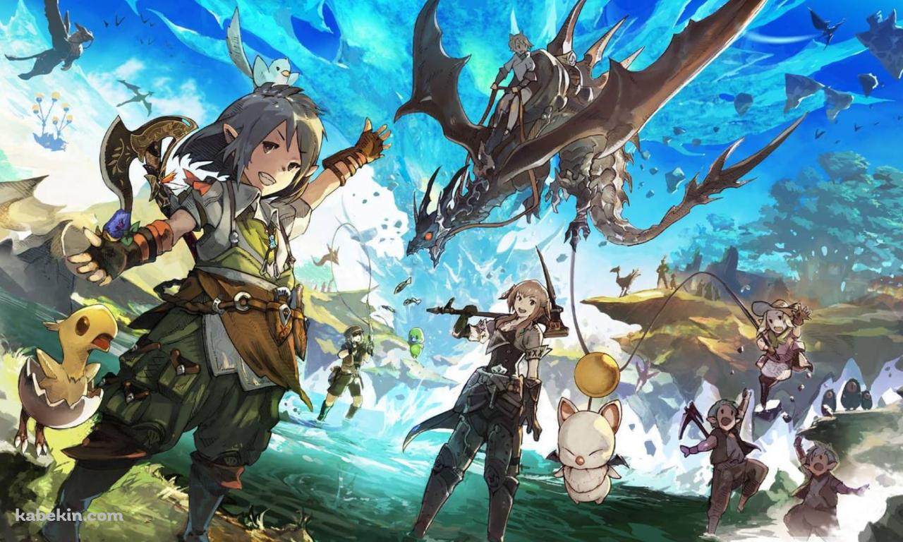 ポップで可愛いFF16 / モーグリ / チョコボ / 飛龍の壁紙(1280px x 768px) 高画質 PC・デスクトップ用