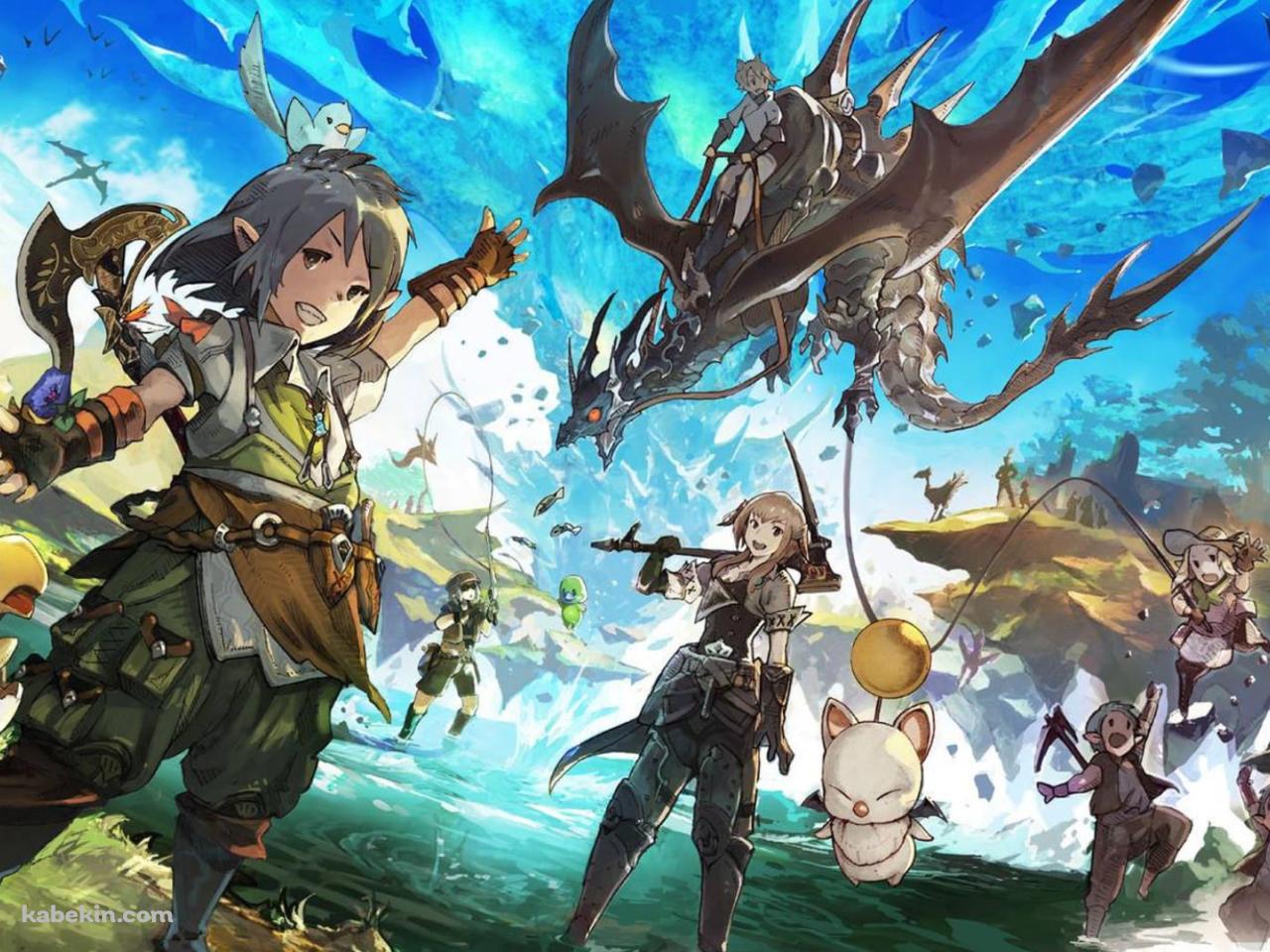 ポップで可愛いFF16 / モーグリ / チョコボ / 飛龍の壁紙(1280px x 960px) 高画質 PC・デスクトップ用