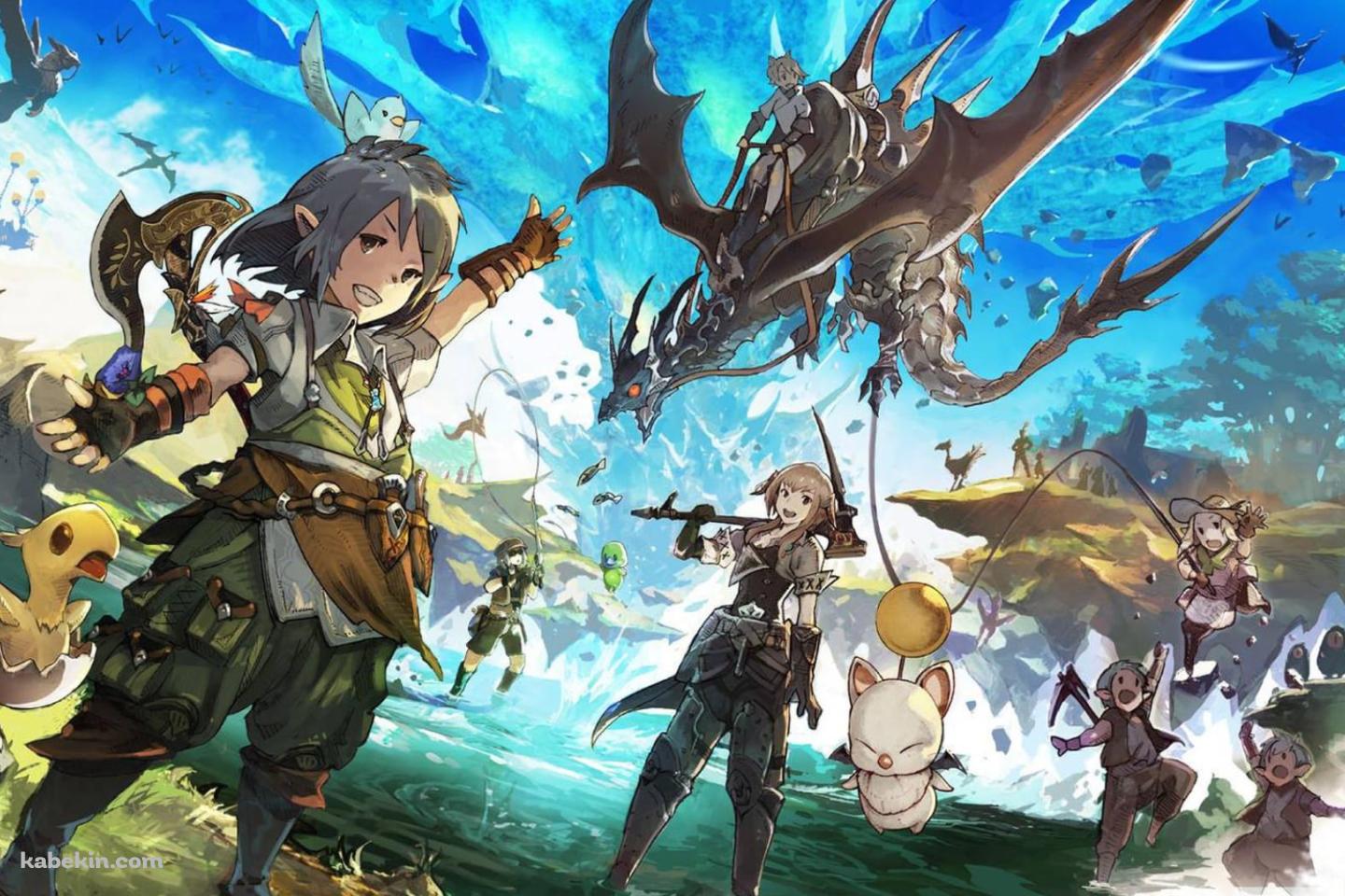 ポップで可愛いFF16 / モーグリ / チョコボ / 飛龍の壁紙(1440px x 960px) 高画質 PC・デスクトップ用