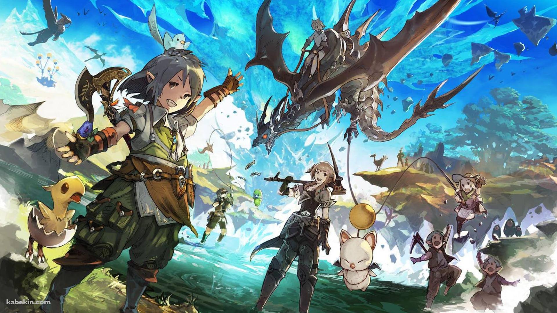 ポップで可愛いFF16 / モーグリ / チョコボ / 飛龍の壁紙(1920px x 1080px) 高画質 PC・デスクトップ用