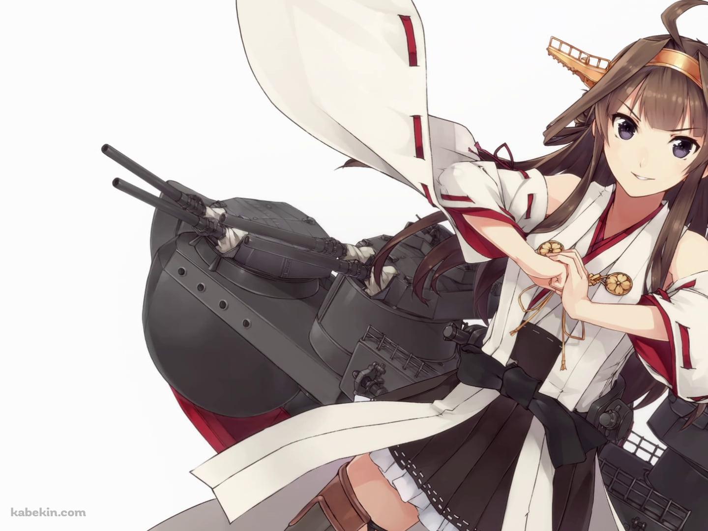 拳を握る可愛い金剛 / 艦隊これくしょんの壁紙(1440px x 1080px) 高画質 PC・デスクトップ用