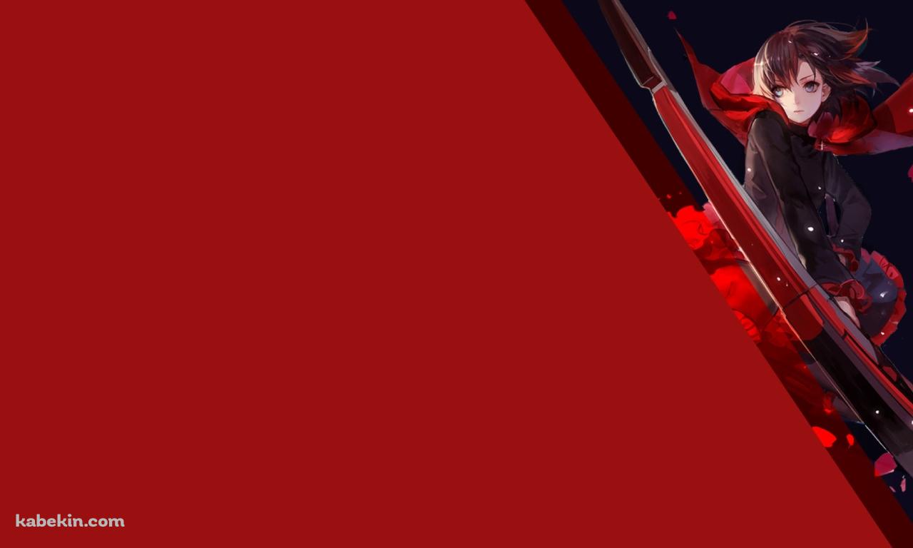 武器を振るうかっこいいルビー・ローズ / 赤 / Ruby Rose / RWBYの壁紙(1280px x 768px) 高画質 PC・デスクトップ用