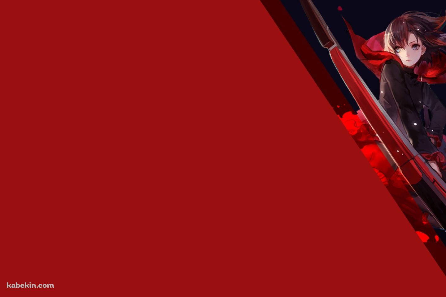 武器を振るうかっこいいルビー・ローズ / 赤 / Ruby Rose / RWBYの壁紙(1440px x 960px) 高画質 PC・デスクトップ用