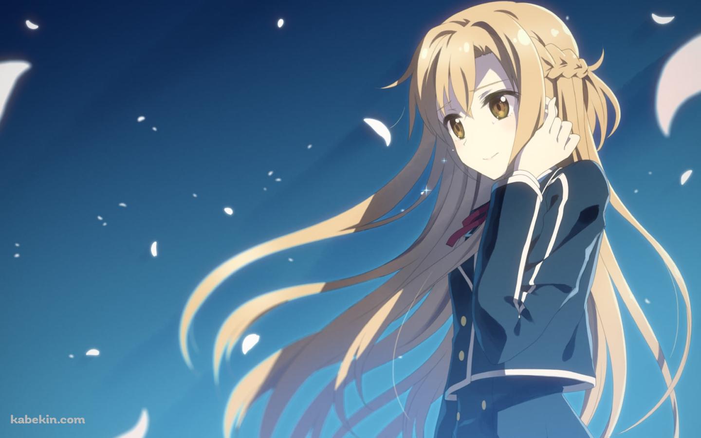 白い花びらとアスナ / SAO / ソードアートオンラインの壁紙(1440px x 900px) 高画質 PC・デスクトップ用