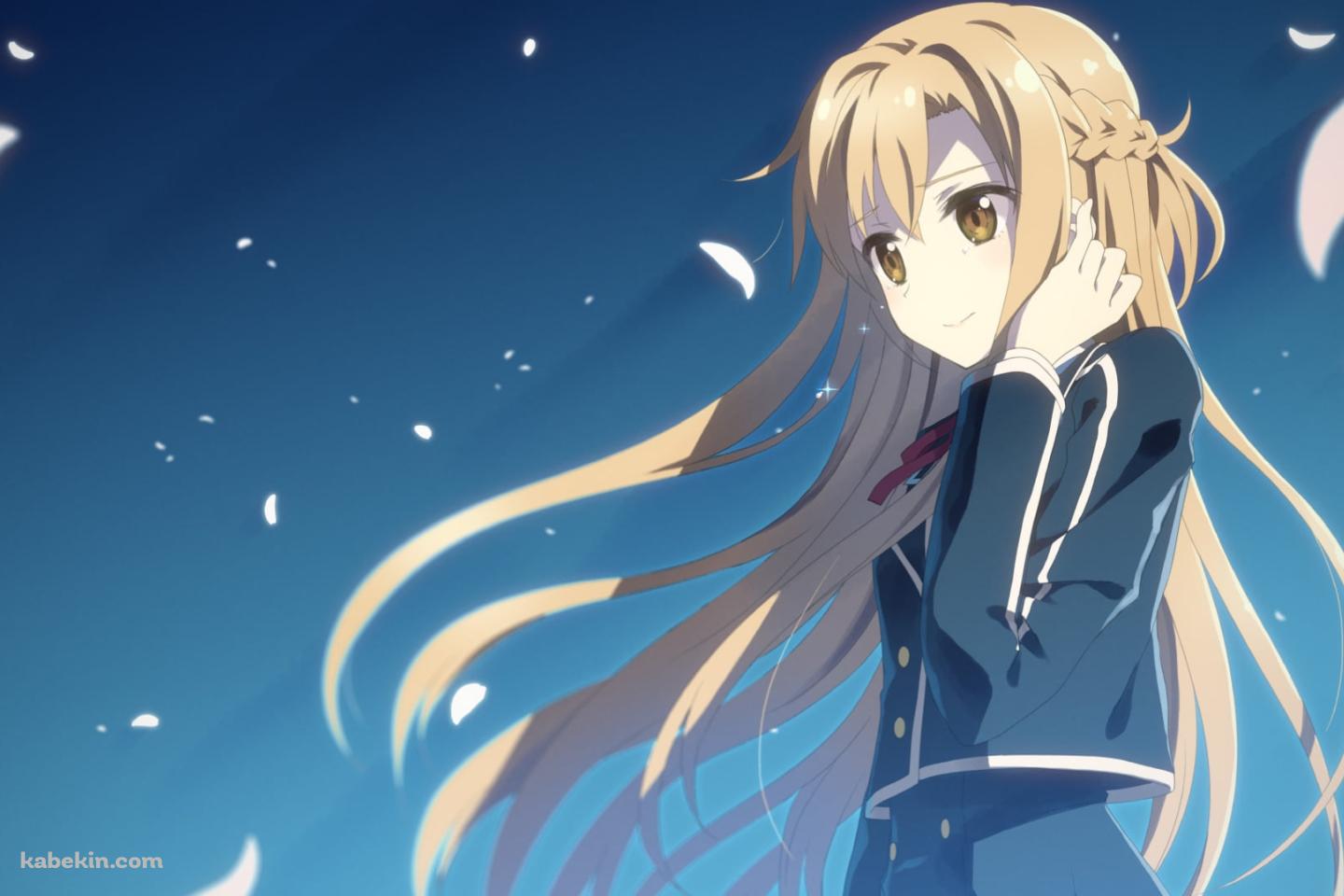 白い花びらとアスナ / SAO / ソードアートオンラインの壁紙(1440px x 960px) 高画質 PC・デスクトップ用