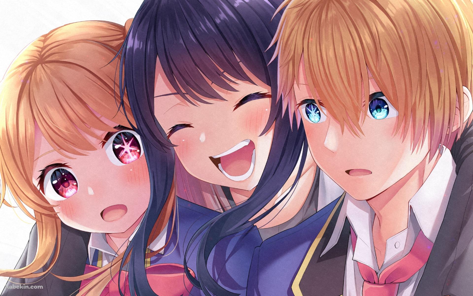 星野ルビーと星野アクアを抱く星野アイ / 推しの子の壁紙(1920px x 1200px) 高画質 PC・デスクトップ用