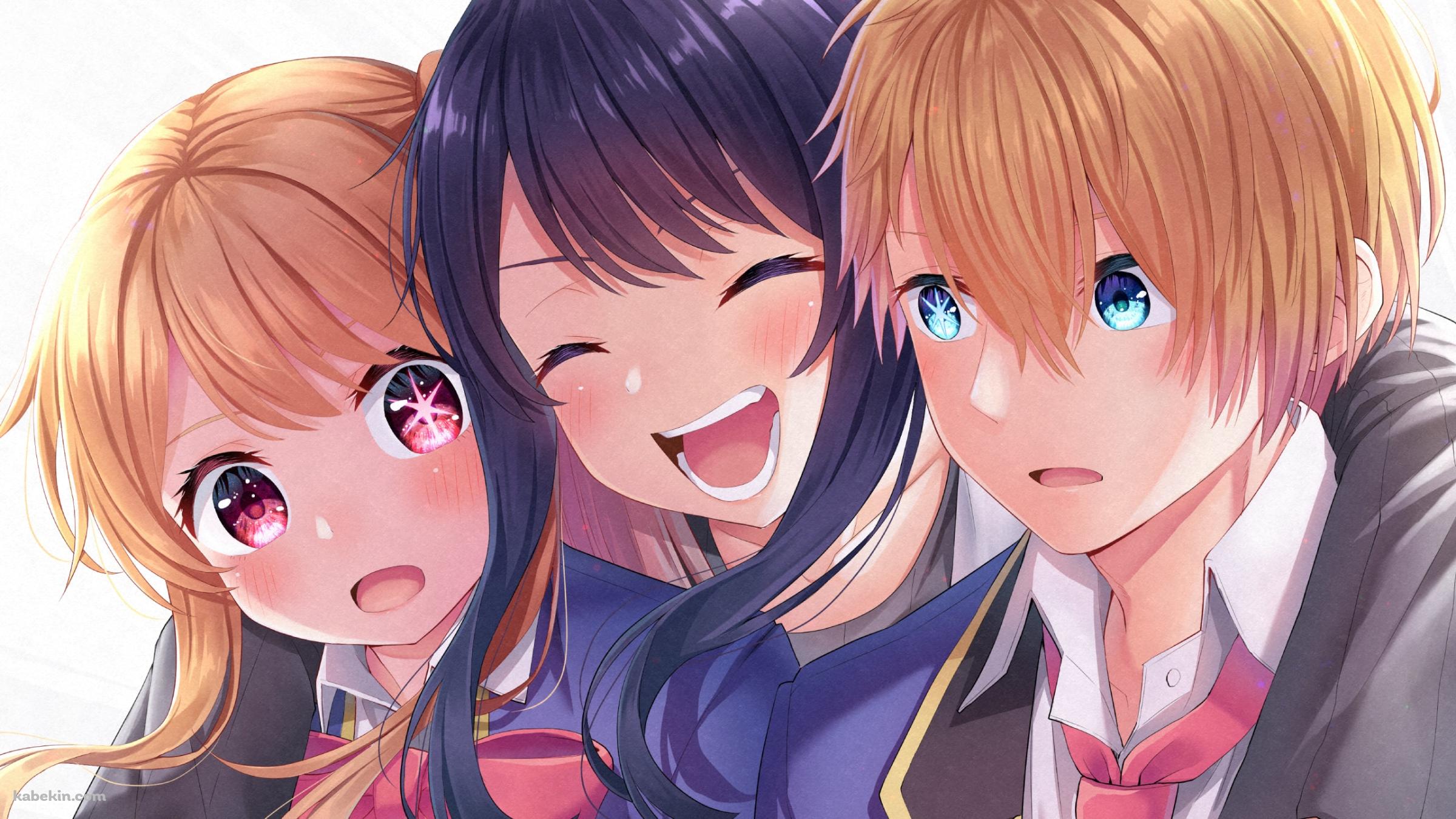 星野ルビーと星野アクアを抱く星野アイ / 推しの子の壁紙(2400px x 1350px) 高画質 PC・デスクトップ用
