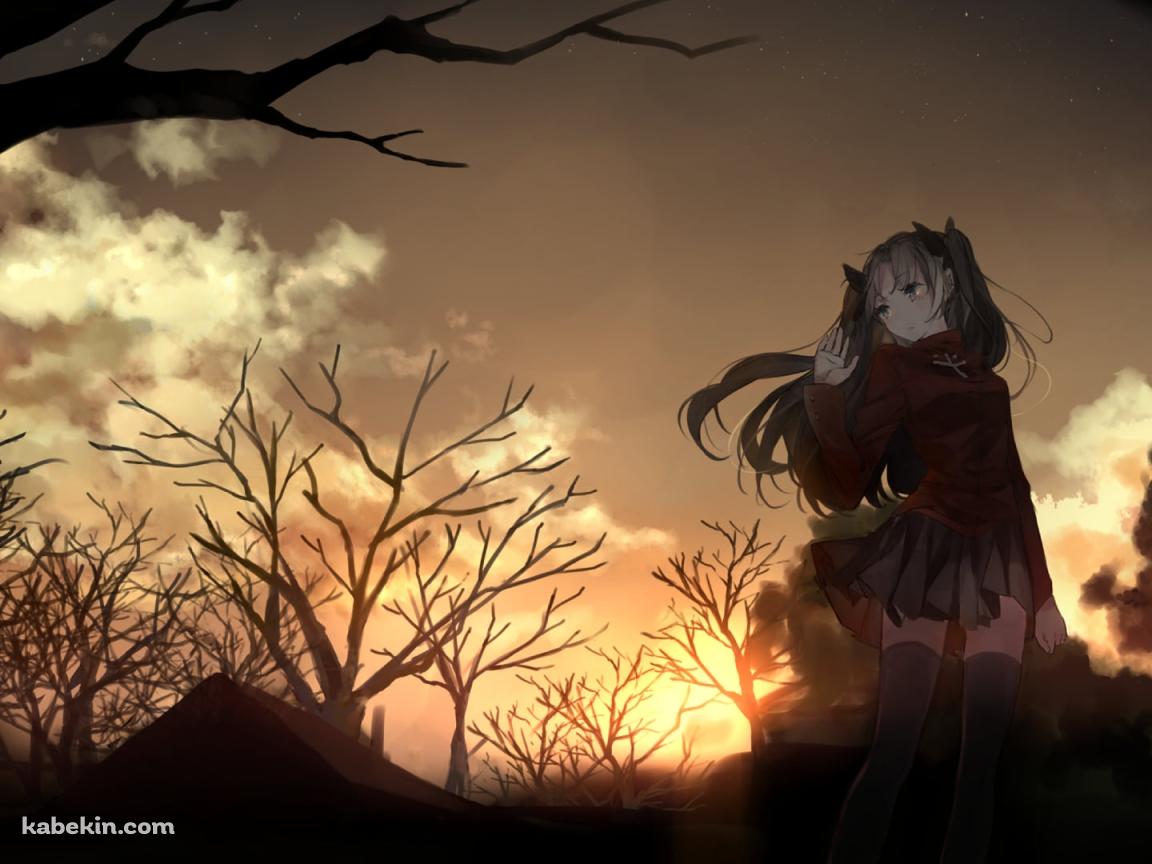 枯れ木と遠坂凛 / Fateの壁紙(1152px x 864px) 高画質 PC・デスクトップ用
