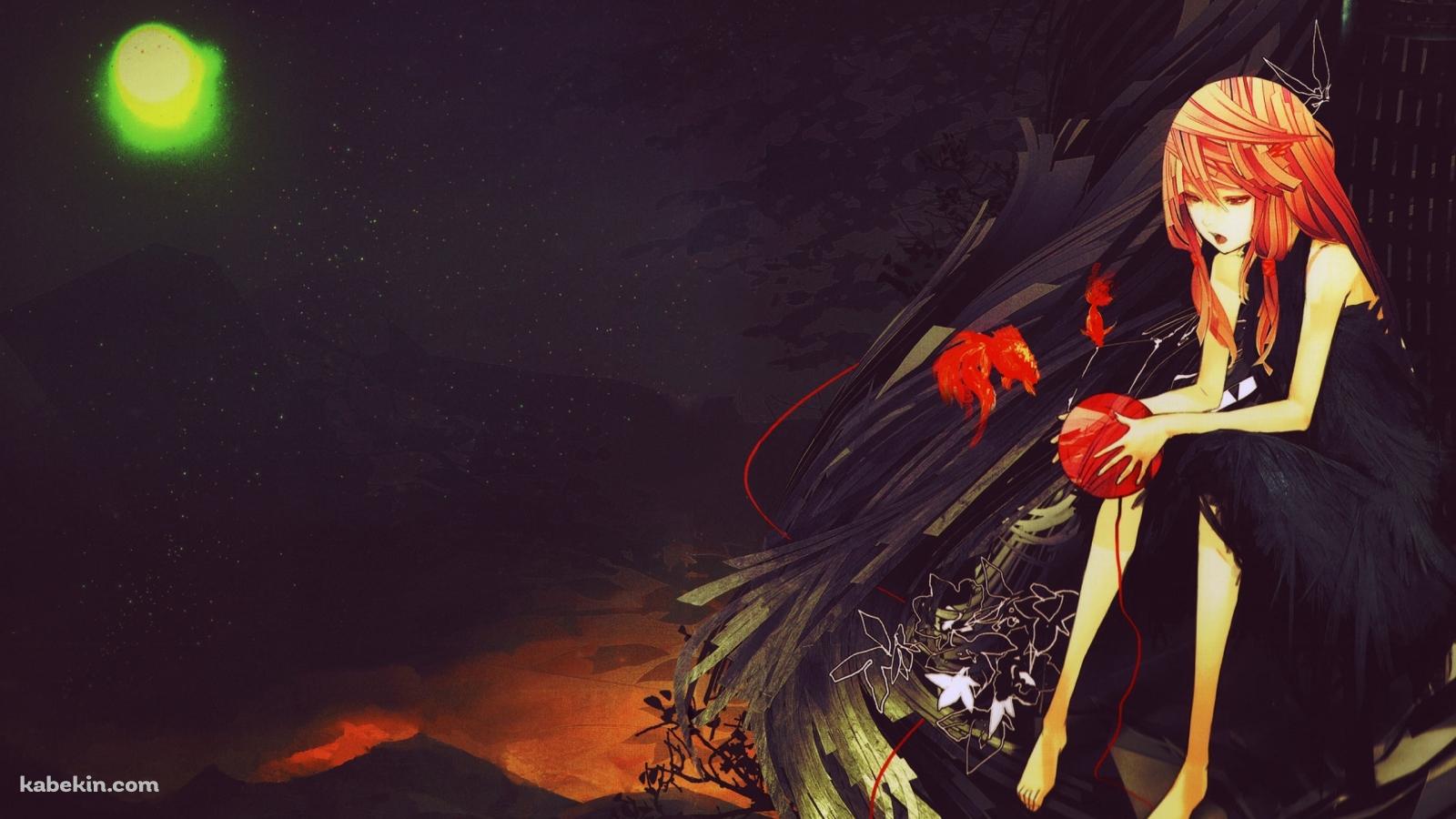 赤い毛玉を持つ楪いのり / ギルティクラウンの壁紙(1600px x 900px) 高画質 PC・デスクトップ用