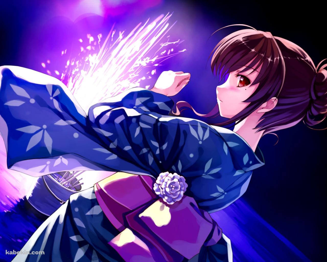 夜、花火をする名香野 陽向 / 水平線まで何マイル?の壁紙(1280px x 1024px) 高画質 PC・デスクトップ用