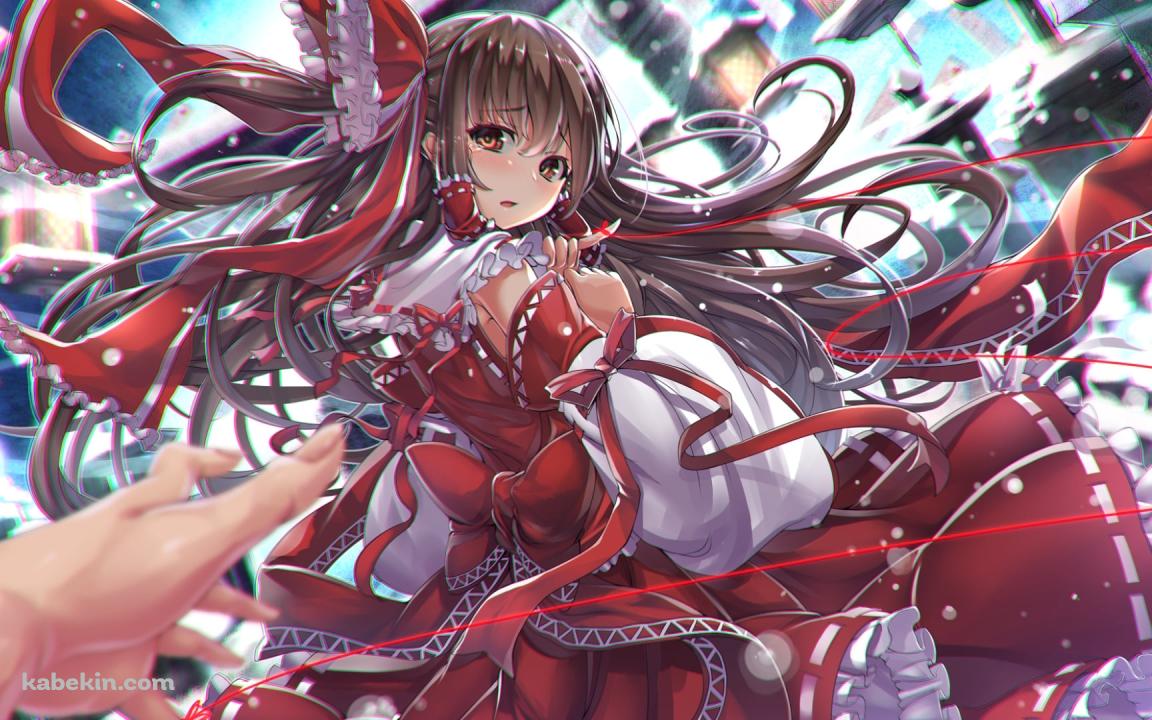 赤いリボンのついた洋服を着た可愛い博麗霊夢 / 東方の壁紙(1152px x 720px) 高画質 PC・デスクトップ用