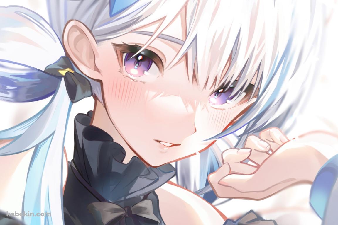 紫の瞳でこちらを見つめる綺麗ななちょ猫 (甘城なつき) / バーチャルYouTuberの壁紙(1152px x 768px) 高画質 PC・デスクトップ用