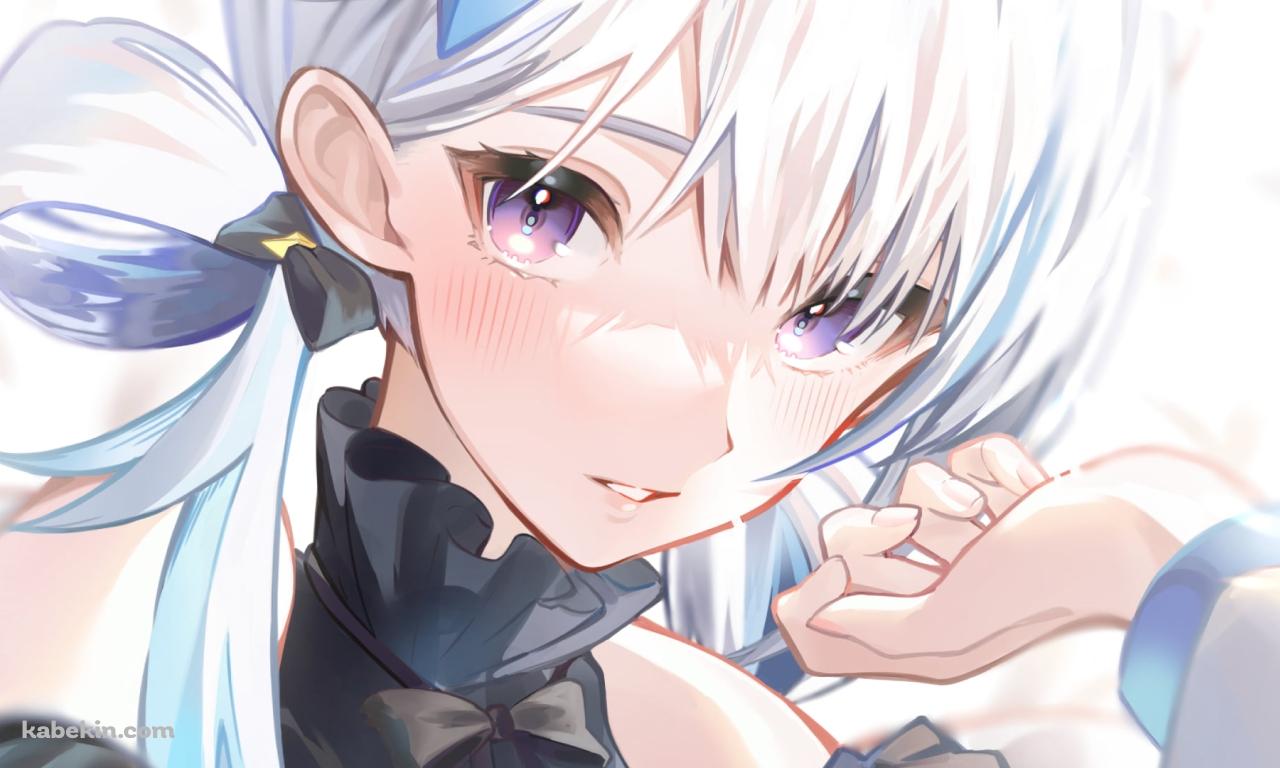 紫の瞳でこちらを見つめる綺麗ななちょ猫 (甘城なつき) / バーチャルYouTuberの壁紙(1280px x 768px) 高画質 PC・デスクトップ用