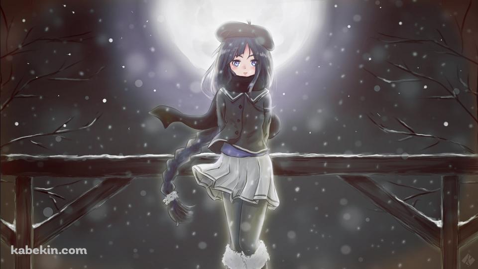 雪が降る中、佇むALYS / アリス / ボカロの壁紙(960px x 540px) 高画質 PC・デスクトップ用